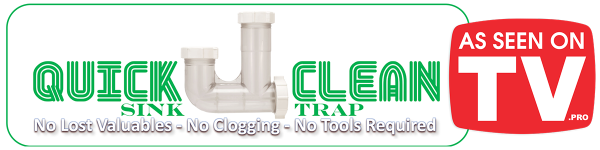 Quick Clean Sink Trap Logo With As Seen On TV Logo