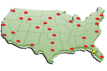 Spectrum Custom Molds and Manufacturing Shipping Map